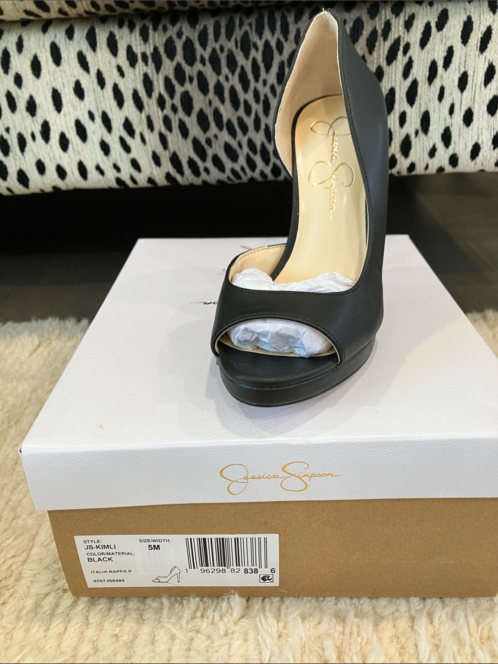 Jessica Simpson Black Peep-Toe Platform Pump